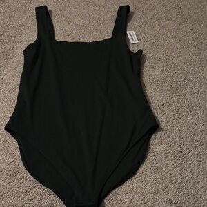 Hunter Green Square Neck Bodysuit